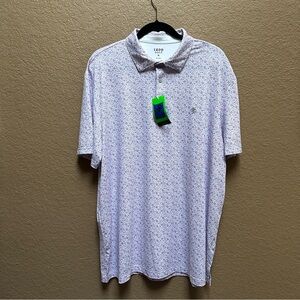 IZOD Golf Polo Shirt XL | Bright White Pink Micro Floral Print